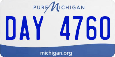 MI license plate DAY4760