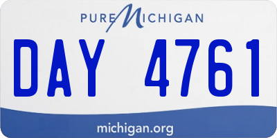 MI license plate DAY4761
