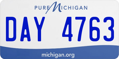 MI license plate DAY4763