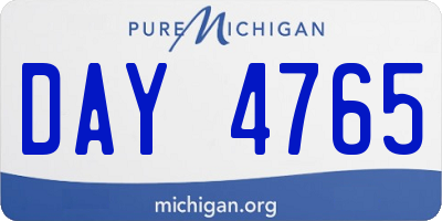 MI license plate DAY4765
