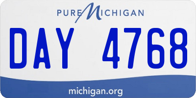 MI license plate DAY4768