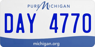 MI license plate DAY4770