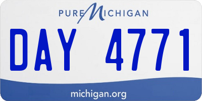 MI license plate DAY4771