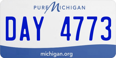 MI license plate DAY4773
