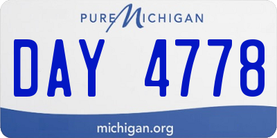 MI license plate DAY4778