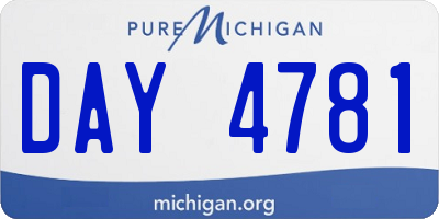 MI license plate DAY4781
