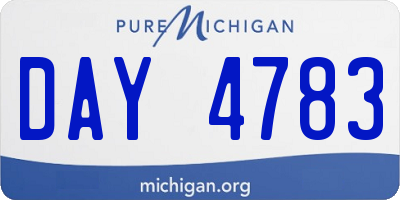 MI license plate DAY4783