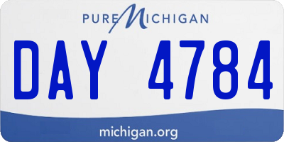 MI license plate DAY4784