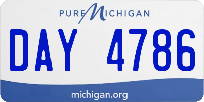 MI license plate DAY4786