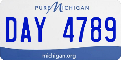 MI license plate DAY4789