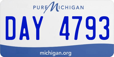 MI license plate DAY4793