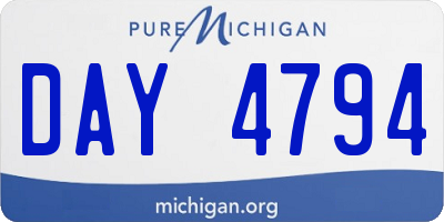MI license plate DAY4794