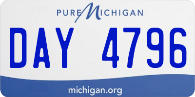 MI license plate DAY4796