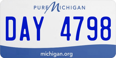 MI license plate DAY4798
