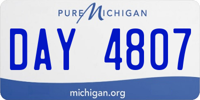 MI license plate DAY4807