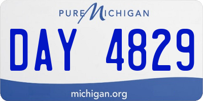 MI license plate DAY4829
