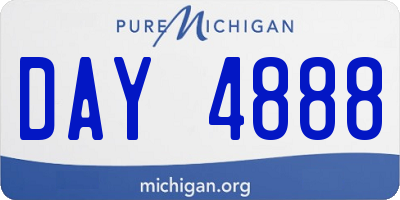 MI license plate DAY4888