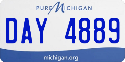 MI license plate DAY4889