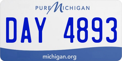 MI license plate DAY4893