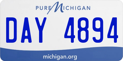 MI license plate DAY4894
