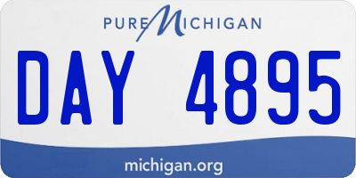 MI license plate DAY4895