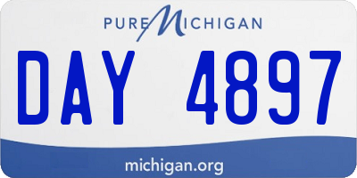 MI license plate DAY4897