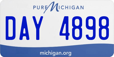 MI license plate DAY4898