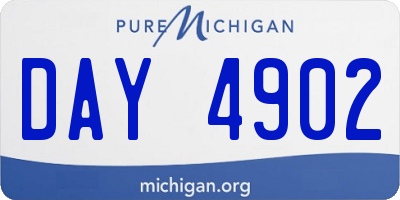 MI license plate DAY4902