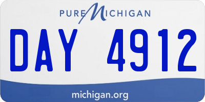 MI license plate DAY4912