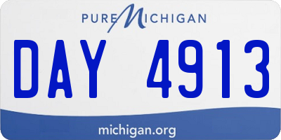 MI license plate DAY4913