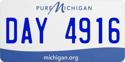 MI license plate DAY4916
