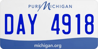MI license plate DAY4918