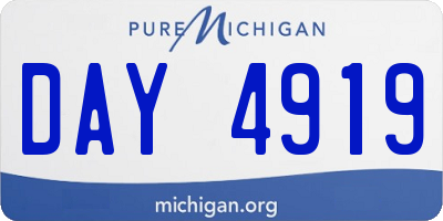MI license plate DAY4919