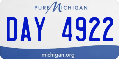 MI license plate DAY4922