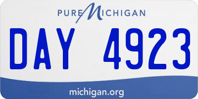 MI license plate DAY4923