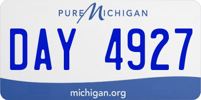 MI license plate DAY4927