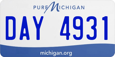 MI license plate DAY4931