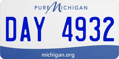 MI license plate DAY4932