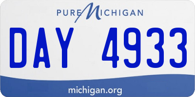 MI license plate DAY4933