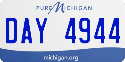 MI license plate DAY4944
