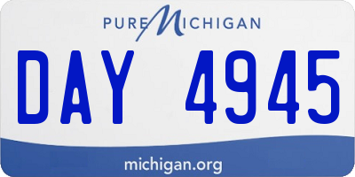 MI license plate DAY4945