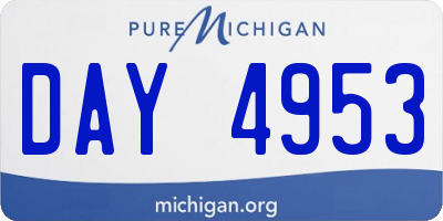 MI license plate DAY4953