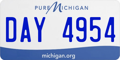 MI license plate DAY4954