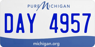 MI license plate DAY4957