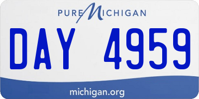 MI license plate DAY4959