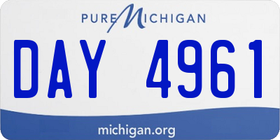 MI license plate DAY4961