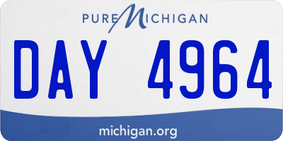 MI license plate DAY4964