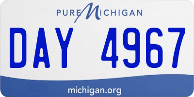 MI license plate DAY4967