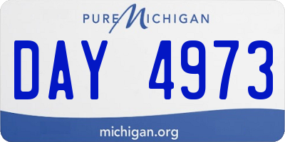 MI license plate DAY4973