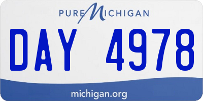 MI license plate DAY4978